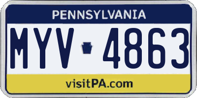 PA license plate MYV4863