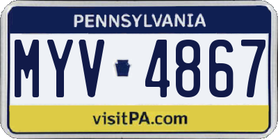 PA license plate MYV4867