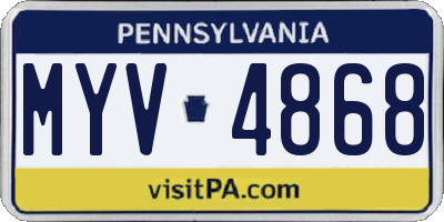 PA license plate MYV4868