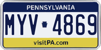 PA license plate MYV4869
