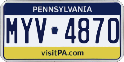 PA license plate MYV4870