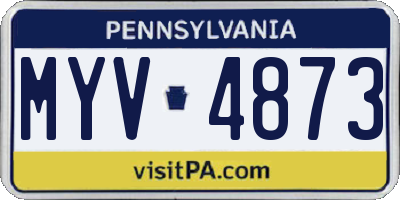 PA license plate MYV4873