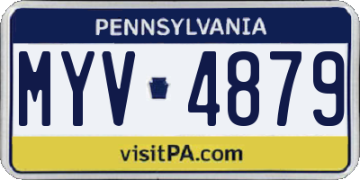 PA license plate MYV4879