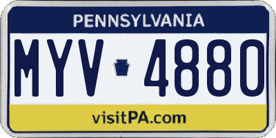 PA license plate MYV4880