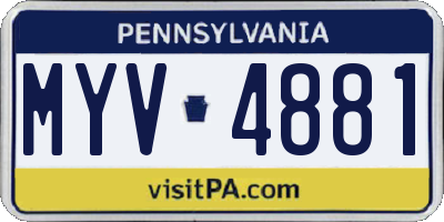 PA license plate MYV4881