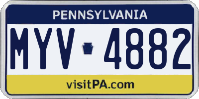 PA license plate MYV4882