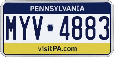 PA license plate MYV4883