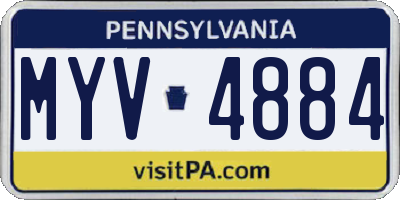 PA license plate MYV4884