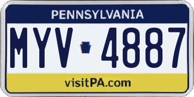 PA license plate MYV4887