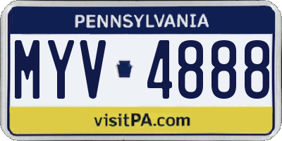 PA license plate MYV4888