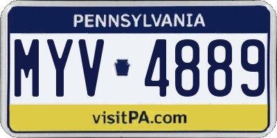 PA license plate MYV4889