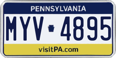 PA license plate MYV4895