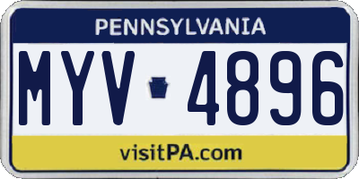 PA license plate MYV4896