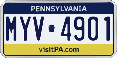 PA license plate MYV4901