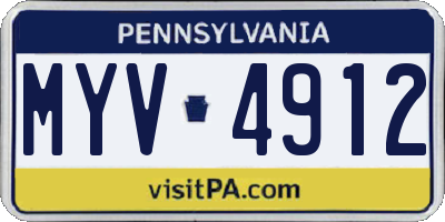 PA license plate MYV4912