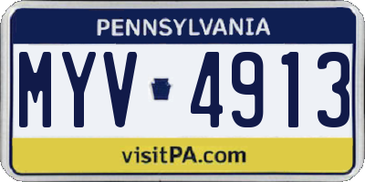 PA license plate MYV4913