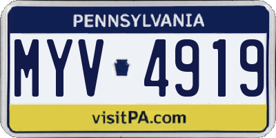 PA license plate MYV4919