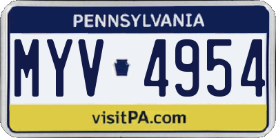 PA license plate MYV4954