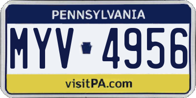 PA license plate MYV4956