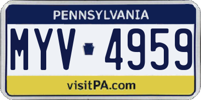 PA license plate MYV4959