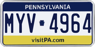 PA license plate MYV4964