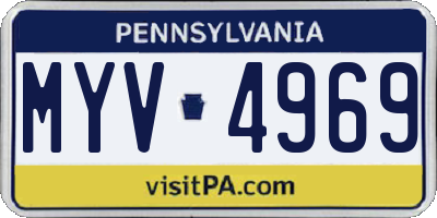 PA license plate MYV4969