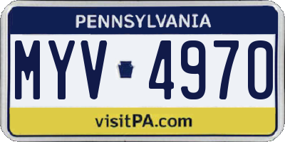 PA license plate MYV4970