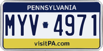 PA license plate MYV4971