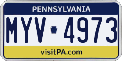 PA license plate MYV4973