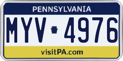 PA license plate MYV4976
