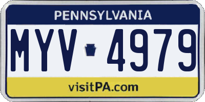 PA license plate MYV4979