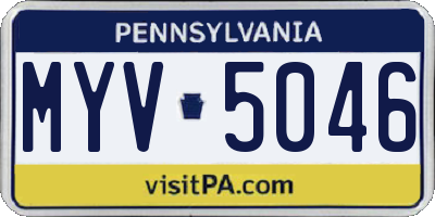 PA license plate MYV5046