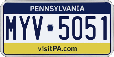PA license plate MYV5051