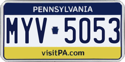 PA license plate MYV5053