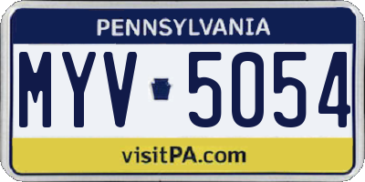 PA license plate MYV5054