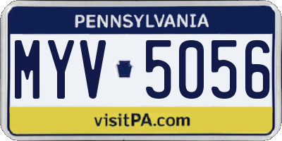 PA license plate MYV5056