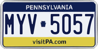 PA license plate MYV5057