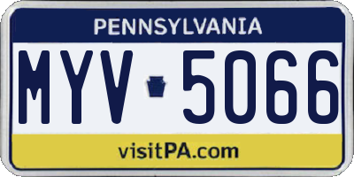 PA license plate MYV5066