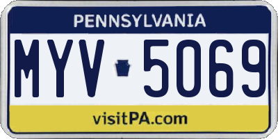 PA license plate MYV5069