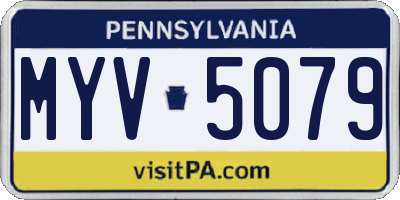 PA license plate MYV5079