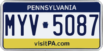 PA license plate MYV5087