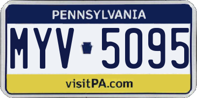 PA license plate MYV5095