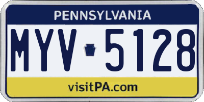 PA license plate MYV5128