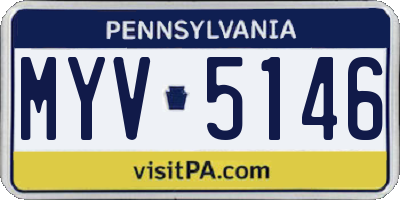 PA license plate MYV5146