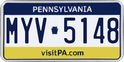 PA license plate MYV5148