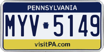 PA license plate MYV5149