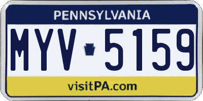 PA license plate MYV5159