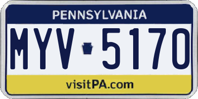 PA license plate MYV5170