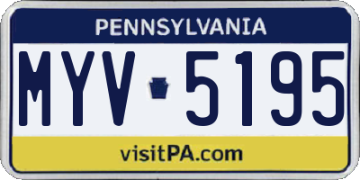 PA license plate MYV5195