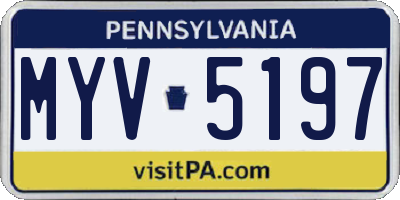 PA license plate MYV5197